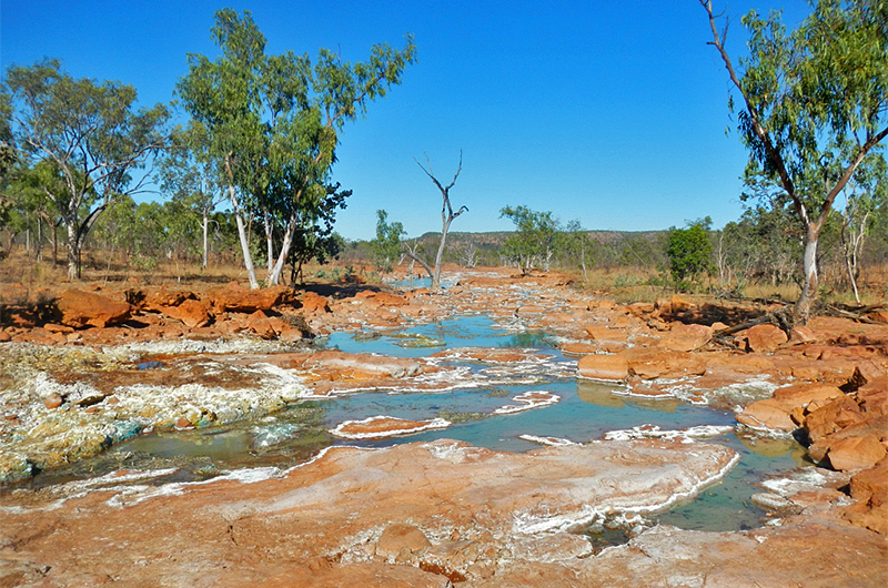 Downstream from Hanrahans Pool during the dry season (August 2014) Downstream from Hanrahans Pool during the dry season (August 2014)