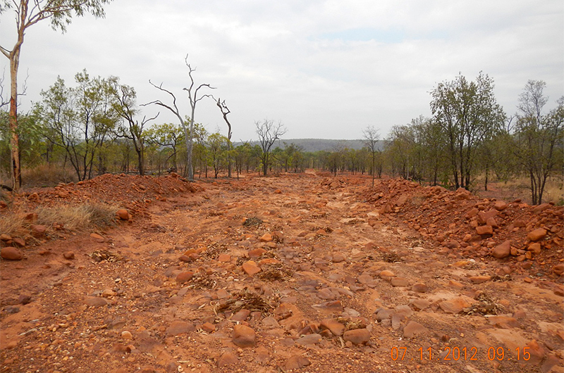 View of the high flow diversion drain looking west (2012) View of the high flow diversion drain looking west (2012)