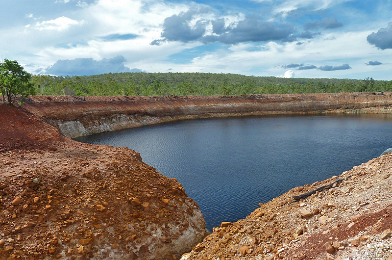 View of the Sandy Flat Pit with the inflow drain in the foreground (2013) View of the Sandy Flat Pit with the inflow drain in the foreground (2013)